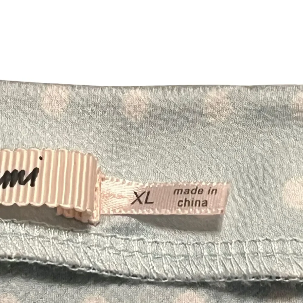 MI AMI WOMENS BLUE AND WHITE POLKA DOT SKIRT SIZE XL